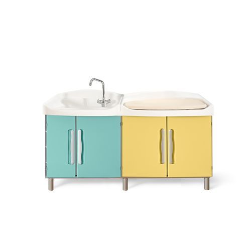 Mueble cambiador con lavabo integrado - SHARON PRAXIS - Favero Health Projects - con bañera / con canastillas / para hospital