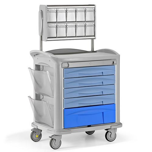 Carro médico - Favero Health Projects - para medicamentos / 5 cajones / de entre 1 y 14 compartimentos