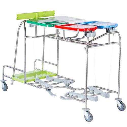 Carro para bolsas para ropa sucia - #CBW40PL - Francehopital - de hospital / de transporte / 4 bolsas