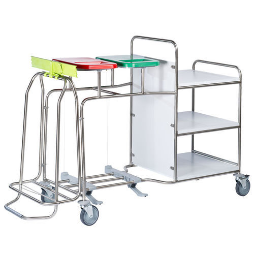 Carro para bolsas para ropa limpia - Iseo Trio CBPXPW - Francehopital - para ropa sucia / médico / con estante