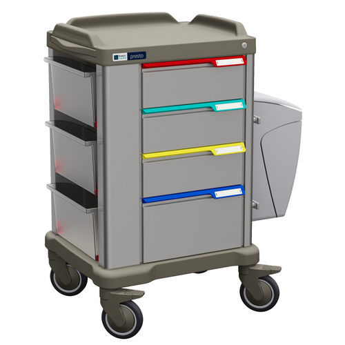 Carro de uso general - PRESTO medium Inox - Francehopital - multifunción / de acero inoxidable / con cajón
