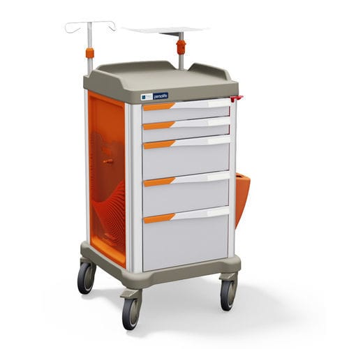Carro médico - #PLT43C5 - Francehopital - de hospital / de emergencia / para desfibrilador