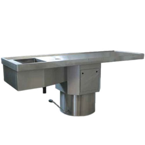 Mesa de disección - 80543/1/HY - Funeralia - rectangular / para animales / hidráulica