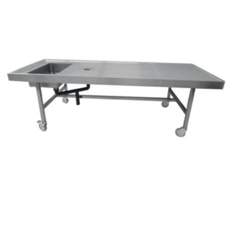 Mesa de autopsia - 80549/2 - Funeralia - rectangular / con fregadero / de acero inoxidable