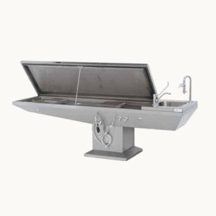 Mesa de autopsia de medicina legal - 33320 - Funeralia - fija / eléctrica / de altura variable