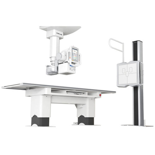 Sistema de radiografía digital - GAMMA C1_Plus - General Medical Italia  - para radiografía polivalente / con brazo portatubos telescópico de techo / con Bucky en el suelo