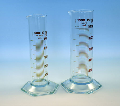 Probeta de vidrio borosilicato - 42185 series - Glaswarenfabrik Karl Hecht - graduada