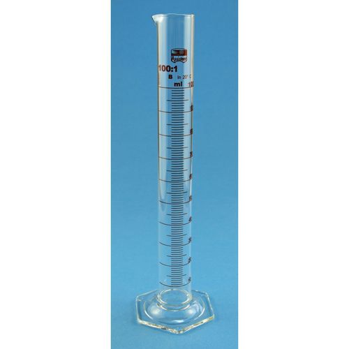 Probeta de vidrio borosilicato - 42180 series - Glaswarenfabrik Karl Hecht - graduada