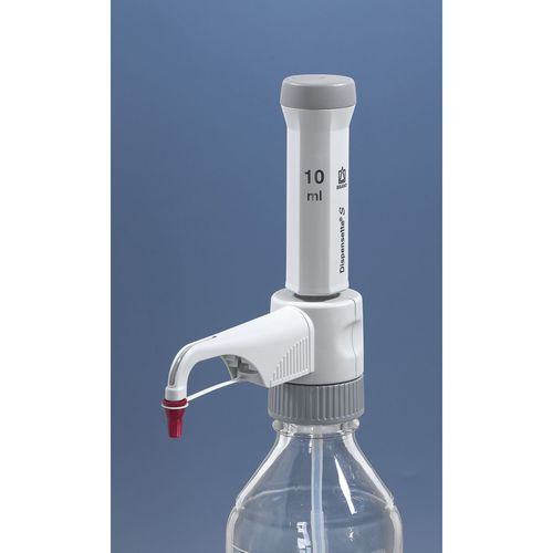 Dispensador sobre frasco de laboratorio - Dispensette® S - Glaswarenfabrik Karl Hecht - de volumen regulable