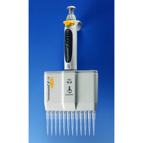 Micropipeta manual - Transferpette® S-12 - Glaswarenfabrik Karl Hecht - a pistón / 12 canales / de volumen regulable