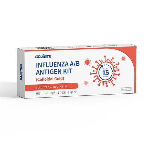 Kit de prueba de gripe - CG126001 - Goldsite Diagnostics Inc. - para antígenos / de influenza A / de influenza B