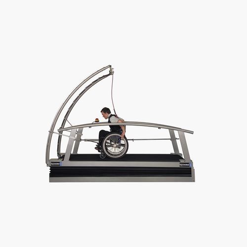 Cinta de correr con baranda - saturn® 300/100 r - h/p/cosmos sports & medical - con sistema de arnés / para usuario de silla de ruedas
