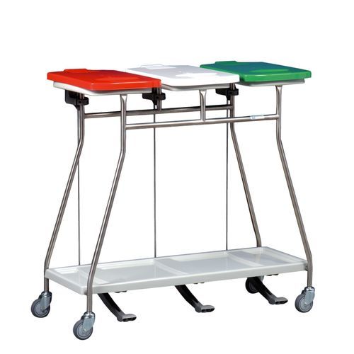 Carro para transporte - MS365L - Hammerlit - para desechos / de acero inoxidable / 3 bolsas