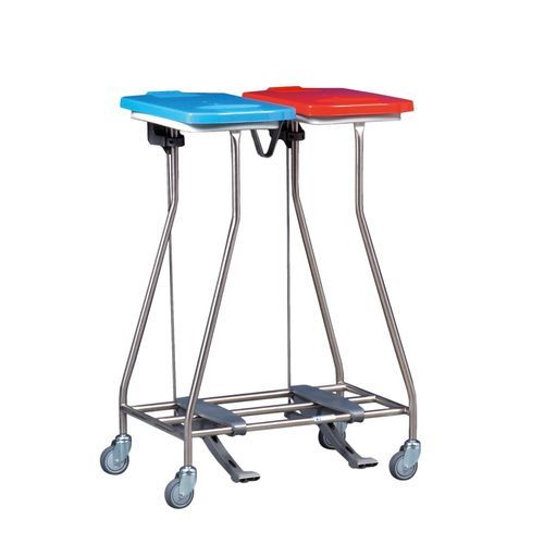 Carro para bolsas para lavandería - W265L - Hammerlit - 2 bolsas / de plástico / de acero inoxidable