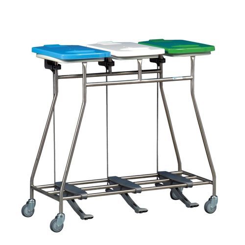 Carro para la ropa para ropa sucia - Wäschesammler - Hammerlit - para lavandería / con pedal / 4 bolsas