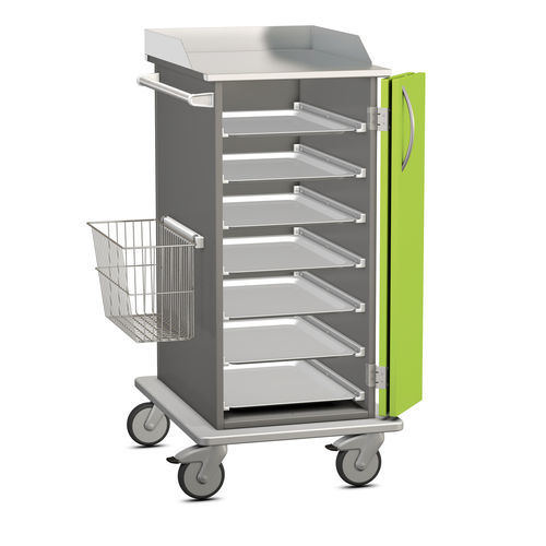 Carro para transporte - K42 - Modell 39 - Hammerlit - de acero inoxidable / con bandejas / con puerta corredera