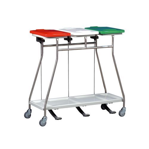 Carro para transporte - MS365LT - Hammerlit - para desechos / de acero inoxidable / 3 bolsas