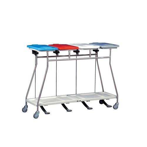 Carro para transporte - MS465LT - Hammerlit - para desechos / de acero inoxidable / 4 bolsas