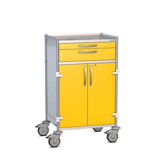Carro de acero inoxidable - PMEF6414 - Hammerlit - con cajón / con puerta abatible / con 2 puertas