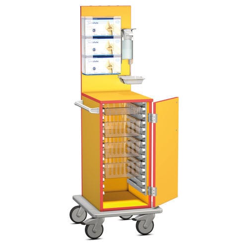 Carro médico - P series - Hammerlit - de hospital / para riesgos infecciosos / de plástico