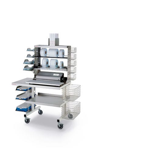 Mesa de acondicionamiento de instrumental médico - hm 750 WST - hawo   - móvil