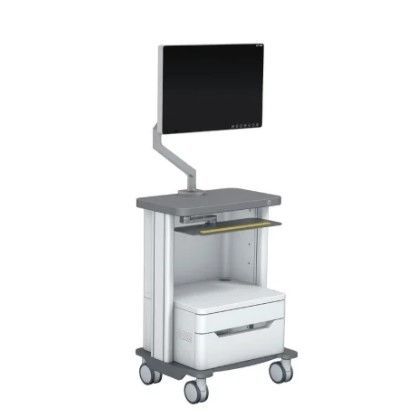 Carro para endoscopia - „Klinik“ klein - HEBUmedical   - para monitor / de aluminio / 1 cajón