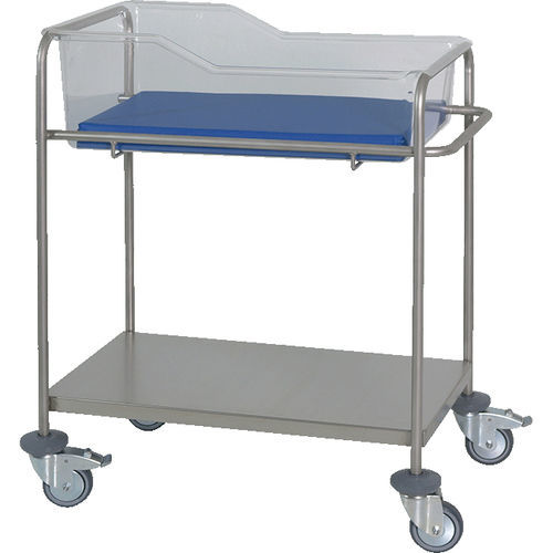 Cuna hospitalaria con ruedas - H11 - Hidemar - de acero inoxidable / transparente