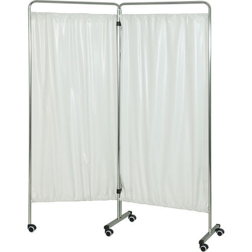 Biombo médico plegable - H62 - Hidemar - con ruedas / 2 paneles / de acero inoxidable