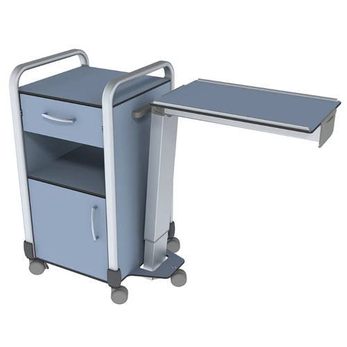 Mesa de cabecera con ruedas - Catoni   - Hill-Rom   - con bandeja de cama / con compartimentos