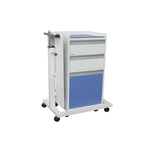 Mesa de cabecera con ruedas - HM.2025J - Hospimetal - con bandeja de cama