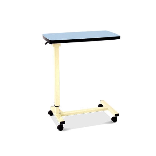 Mesa de cama con ruedas - HM.2027B - Hospimetal - de altura regulable / neumática