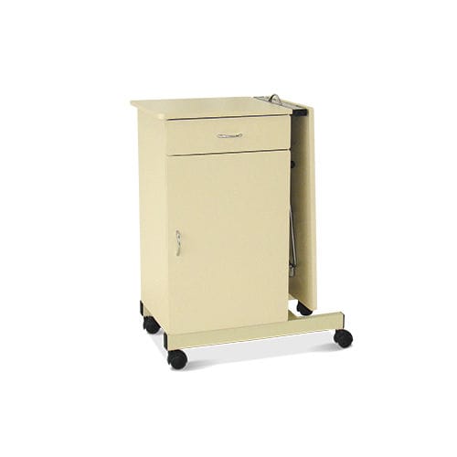 Mesa de cabecera con ruedas - HM.2025B - Hospimetal - con bandeja de cama integrada / con cajones