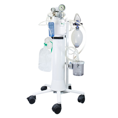 Sistema de oxigenoterapia en carro - AEROtreat  - HUM - Gesellschaft für Homecare und Medizintechnik - con máscara de oxígeno / con botella de oxigeno / con caudalímetro