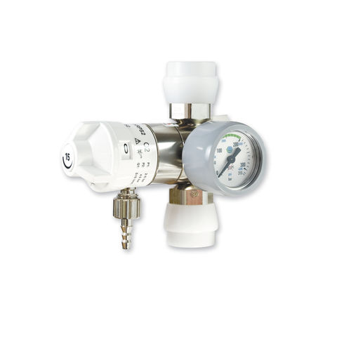 Regulador de presión de oxígeno - AEROway® Fast 15- KRPS2 2 x DIN-Kupplung - HUM - Gesellschaft für Homecare und Medizintechnik - para bolsas de emergencia / médico / con conexión rápida