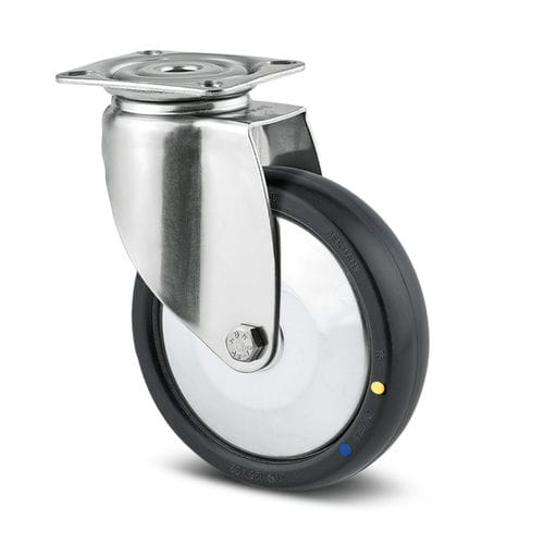 Rueda antiestática - 014000136 - Hupfer Metallwerke GmbH & Co. KG - de acero inoxidable / giratoria
