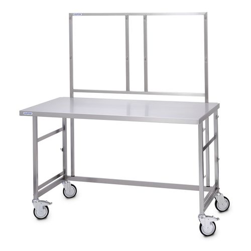Mesa de trabajo - 7500185 - Hupfer Metallwerke GmbH & Co. KG - rectangular / con ruedas / de acero inoxidable