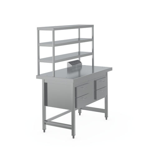 Mesa de acondicionamiento de instrumental médico - 7505797 - Hupfer Metallwerke GmbH & Co. KG - rectangular / con cajones