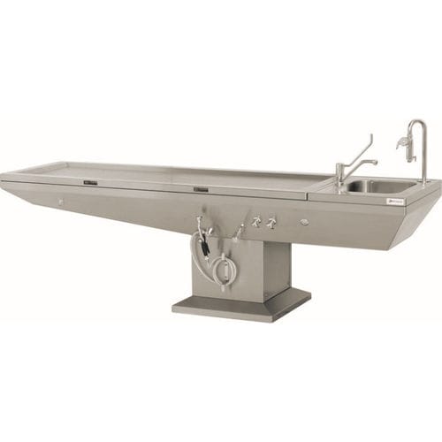 Mesa de autopsia - FP000065 - HYGECO - rectangular / de acero inoxidable / con fregadero