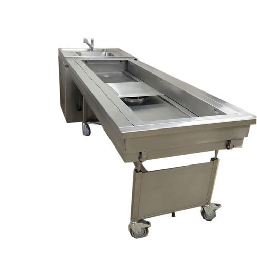 Mesa de embalsamamiento con ruedas - MC000997 - HYGECO - de acero inoxidable / con ventilación