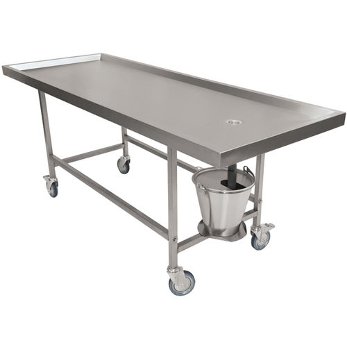 Mesa de trabajo - MC000622 - HYGECO - rectangular / de acero inoxidable / con ruedas