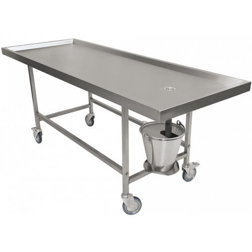 Mesa de trabajo - FP000531 - HYGECO - rectangular / con ruedas / de acero inoxidable