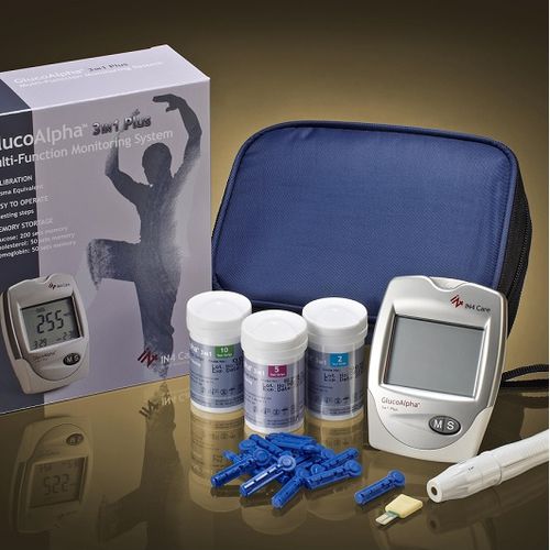 Glucómetro GDH-FAD - GlucoAlpha 3 in 1 PLUS - IN4 Technology - electroquímico / para hospitales / de laboratorio