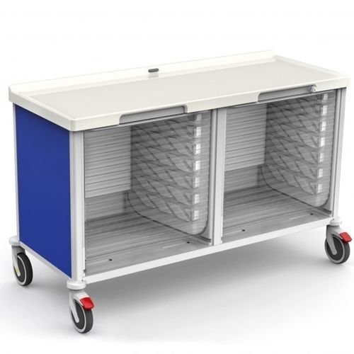 Armario de ABS - 326520LC  - Malvestio - Furniture for healthcare facilities - de Corian® / azul / transparente