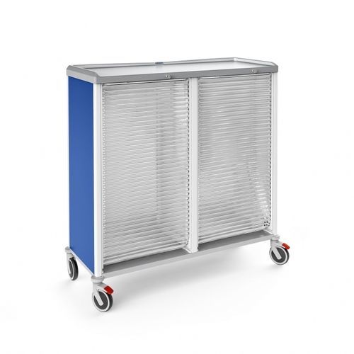 Armario de ABS - 326585LT - Malvestio - Furniture for healthcare facilities - azul / transparente / 2 módulos
