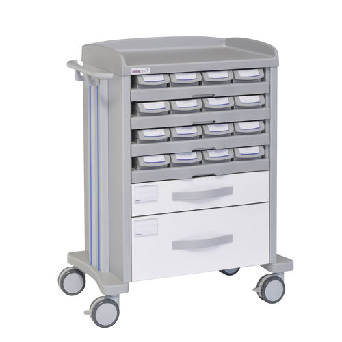Carro de hospital - 72010 - Inmoclinc - para medicamentos / de dispensación de medicamentos / 2 cajones