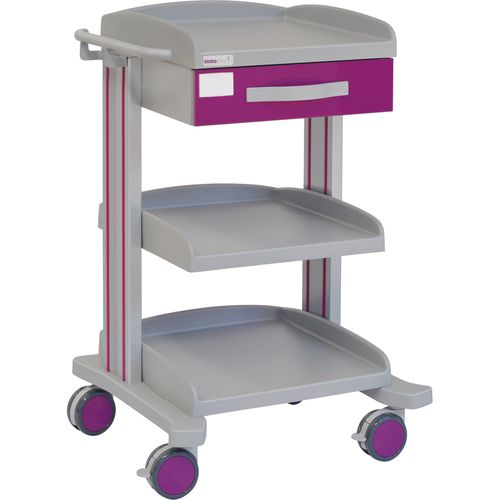 Carro de hospital - 70035 - Inmoclinc - multifunción / 1 cajón / 3 estantes