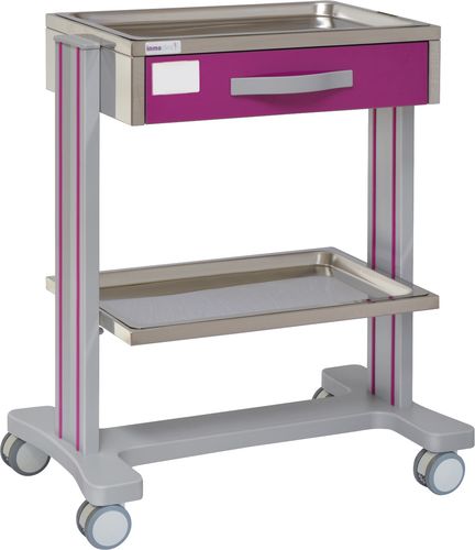 Carro multifunción - 70070 - Inmoclinc - de aluminio / 1 cajón / 2 bandejas
