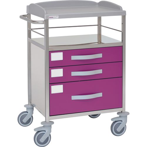 Carro de hospital - 10540 - Inmoclinc - multifunción / de acero inoxidable / 3 cajones
