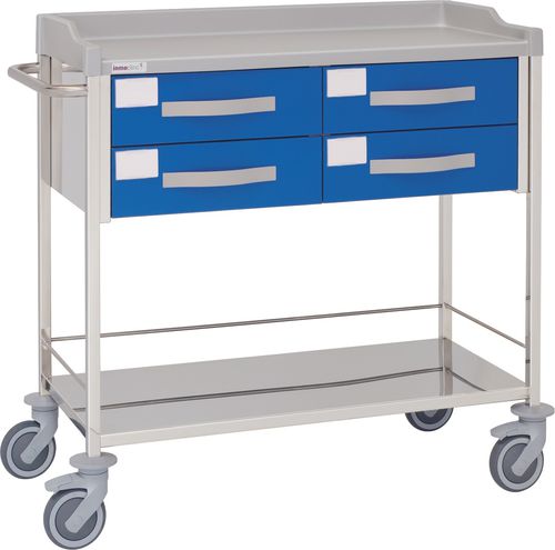 Carro de hospital - 10750 - Inmoclinc - multifunción / de acero inoxidable / 4 cajones