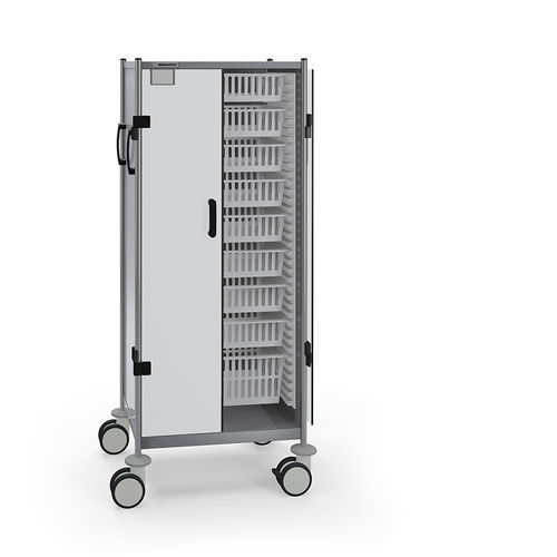 Carro de hospital - 606 DN.(8)72.73 - Insausti - para transporte / de acero inoxidable / con 2 puertas